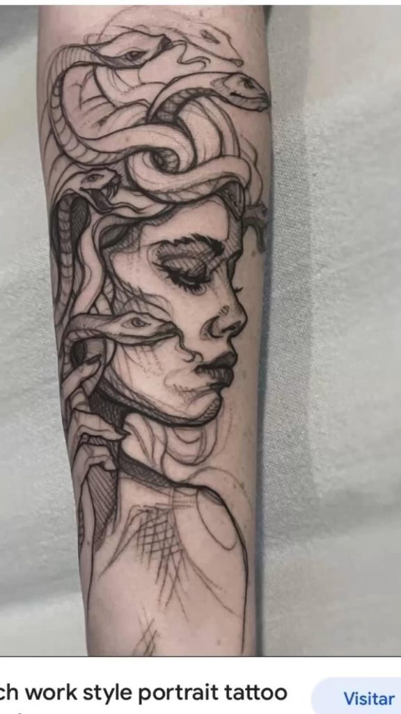 medusa blackwork tattoo