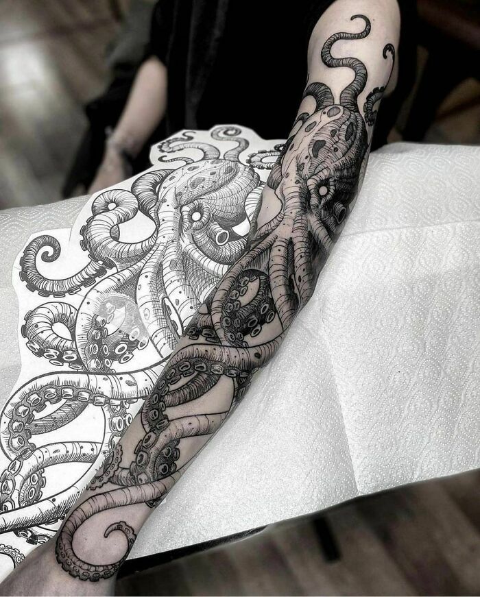 octopus-sleeve tattoo